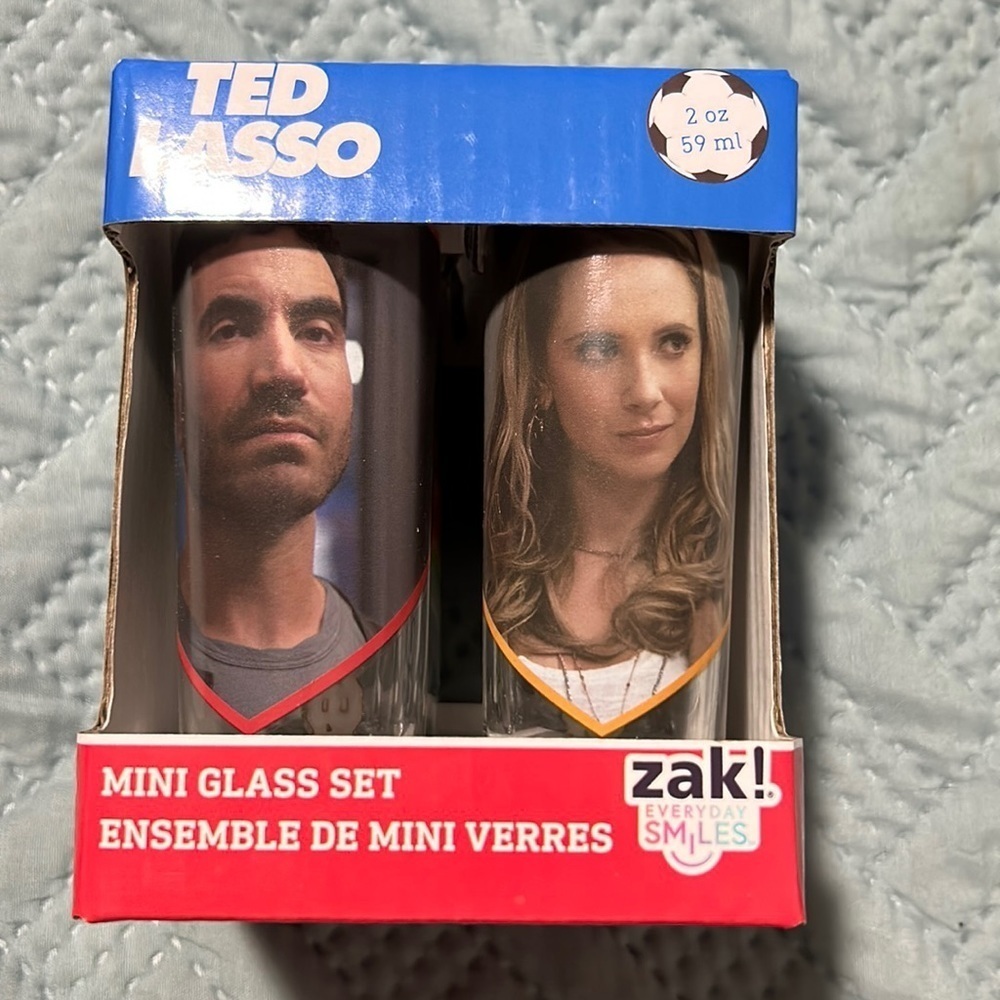NWT Ted Lasso mini glass set